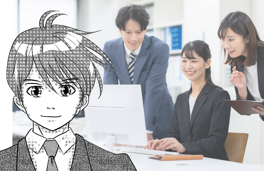 遠くから見てくる男性　職場